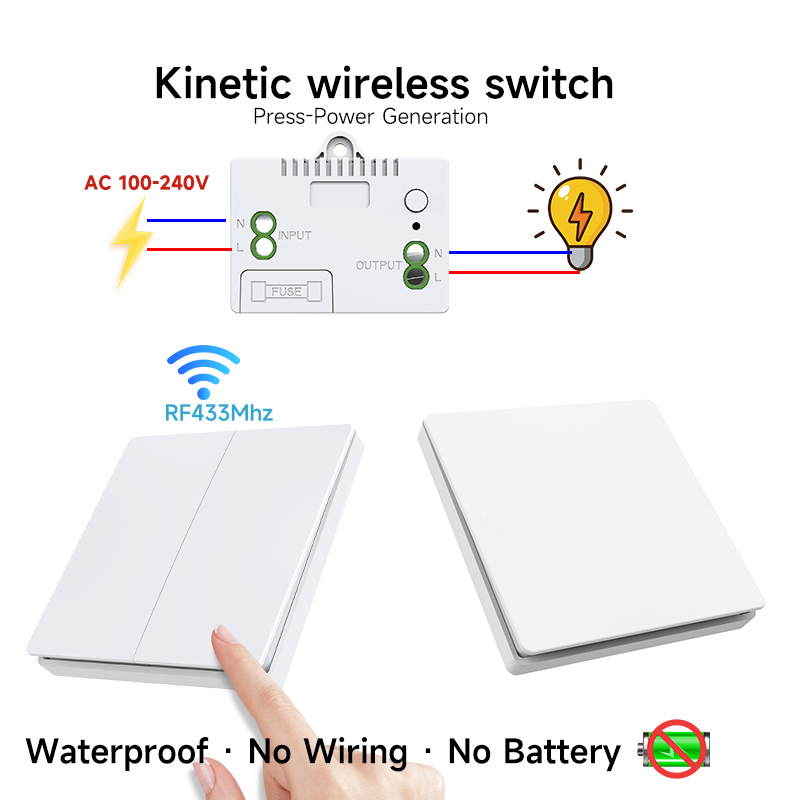 Outdoor Power Board - Przełącznik kinetyczny RF433, bez baterii, samozasilający,