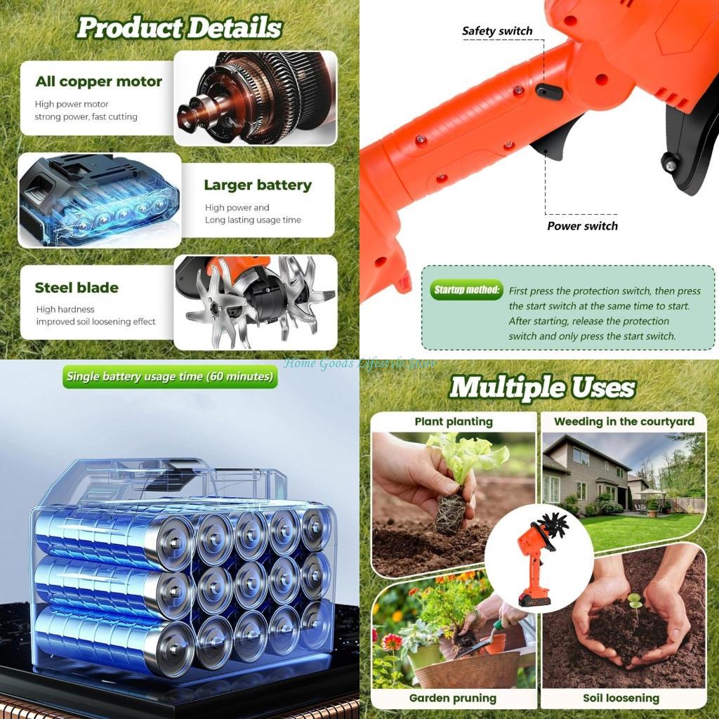 Garden Tiller Mini - E74E Mini kultywator akumulatorowy 21 V