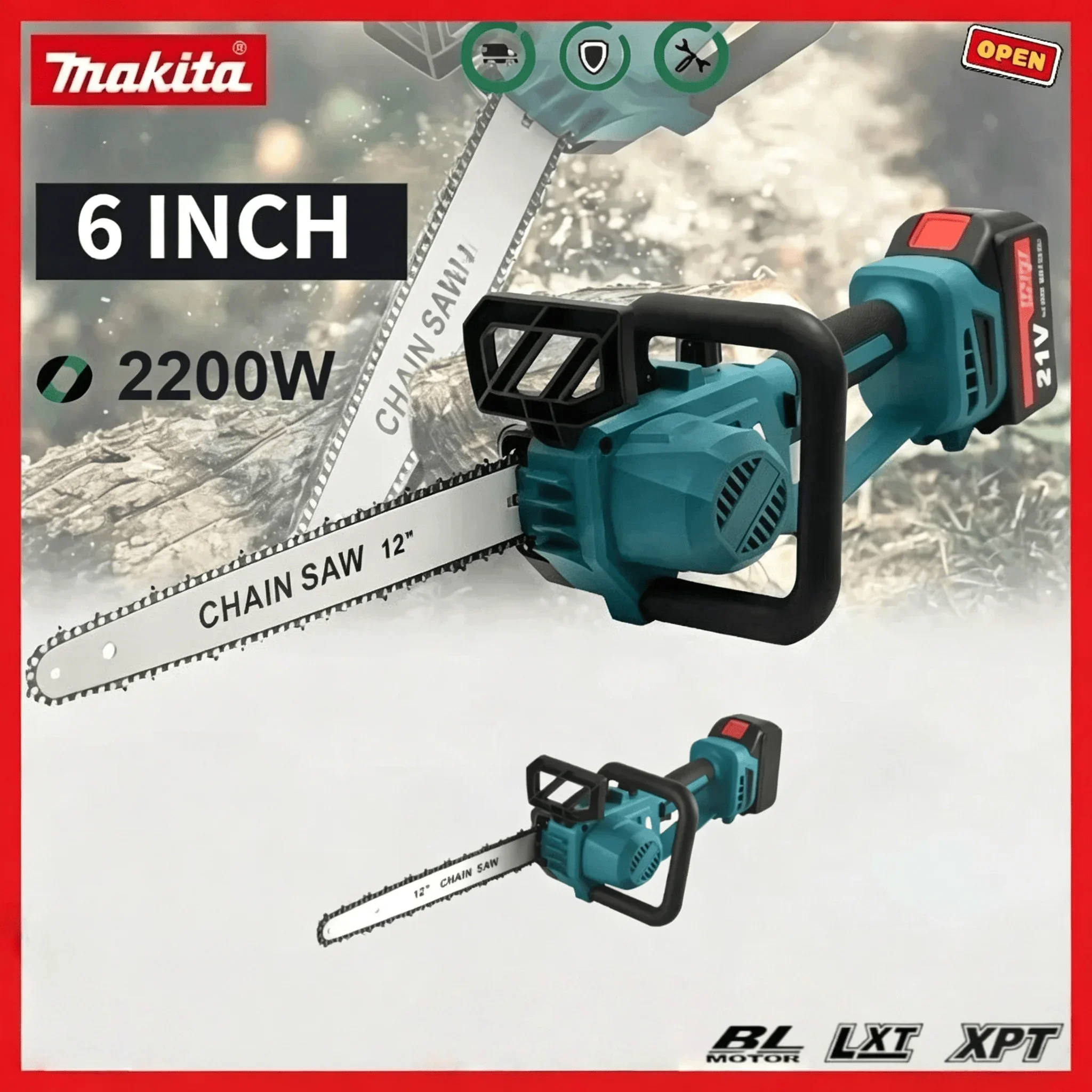 Electric Chainsaw Battery - Bezszczotkowa akumulatorowa piła łańcuchowa Makita, elektryczna