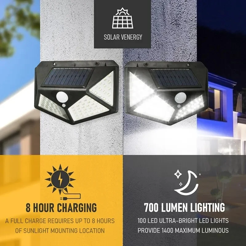 Outdoor Power Point - 100Led Wielofunkcyjna lampa słoneczna Dekoracja ogrodu