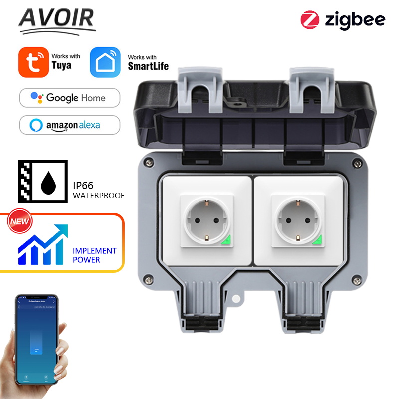 Outdoor Power Outlet Waterproof - Avoir Tuya Zigbee gniazdka elektryczne IP66