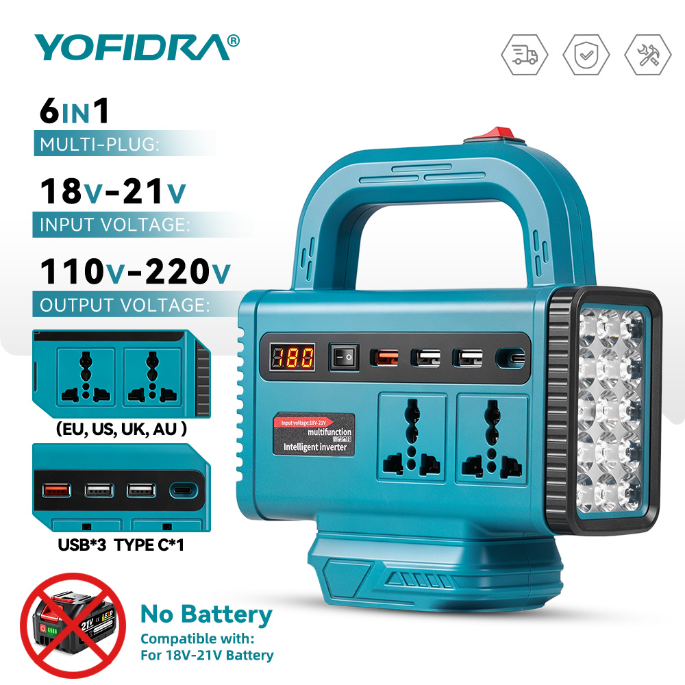 Outdoor Power Point - Przetwornica napięcia YOFIDRA 220V, przenośny zasilacz