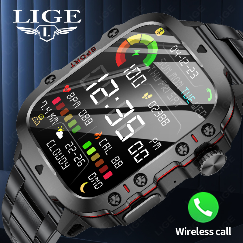 Outdoor Power Meter Box - LIGE Outdoorowy Smartwatch Sportowy dla Mężczyzn