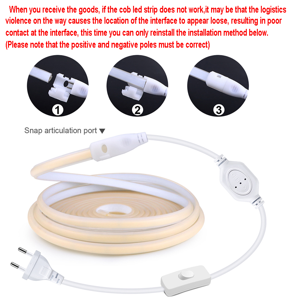 Taśma LED COB 110V 220V Super  – Outdoor Power Strip recenzja i cena