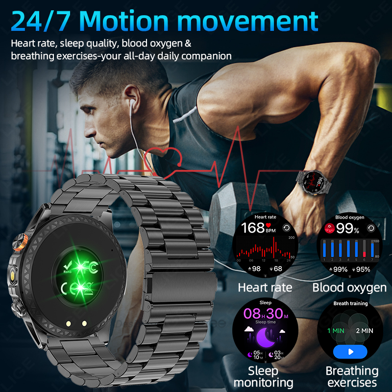 LIGE Nowy Smartwatch T-Rex3 z  – Outdoor Power Meter Box recenzja i cena